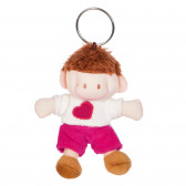 Μπρελόκ με βελούδινη κούκλα -11 cm, ροζ Amek toys 173962 4