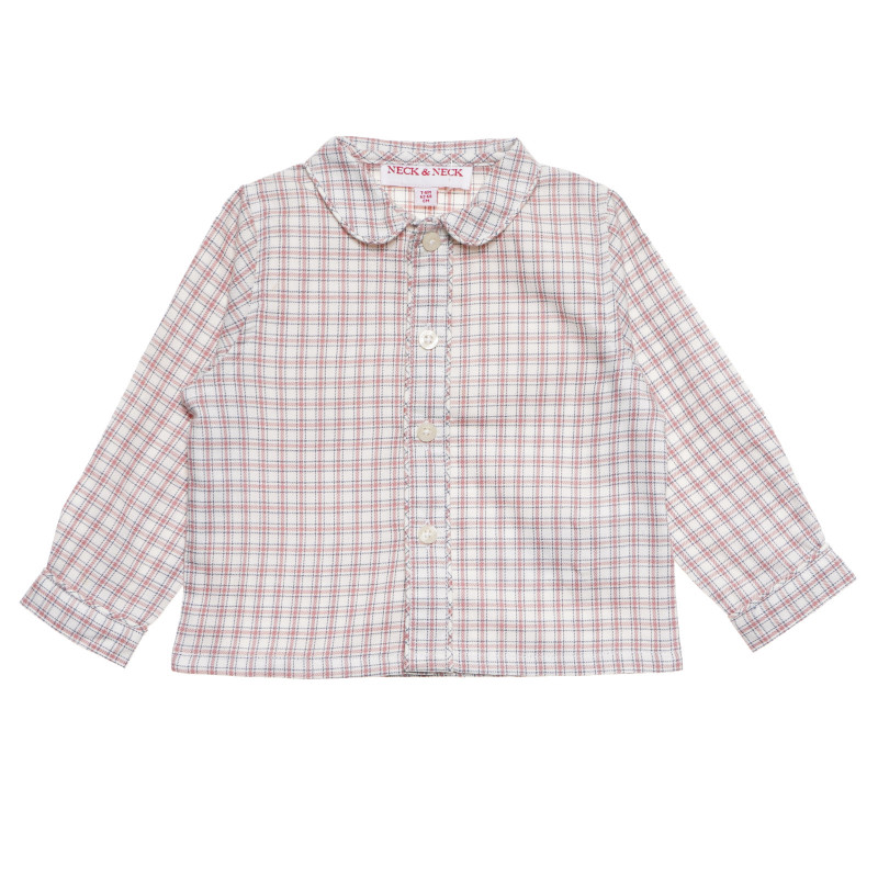 Καρό πουκάμισο με μακριά μανίκια για αγοράκια- ροζ  174988