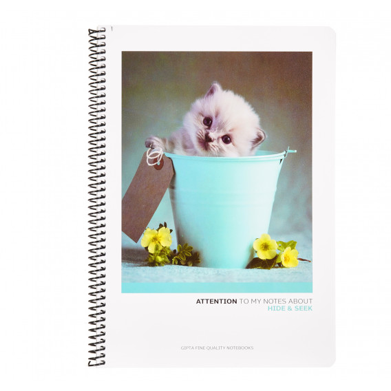 Notebook Attention γατάκι, A 4, 80 φύλλα, μεγάλες σειρές, πολύχρωμα Gipta 175164 