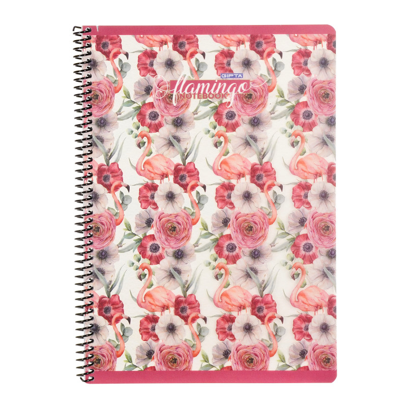 Σημειωματάριο Flamingo, A4, 80 φύλλα, ριγέ, κόκκινο  175442