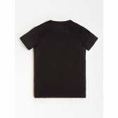 Βαμβακερό μπλουζάκι με επιγραφή σε μαύρο χρώμα για αγόρια, σε λευκό και κόκκινο χρώμα Guess 175820 1