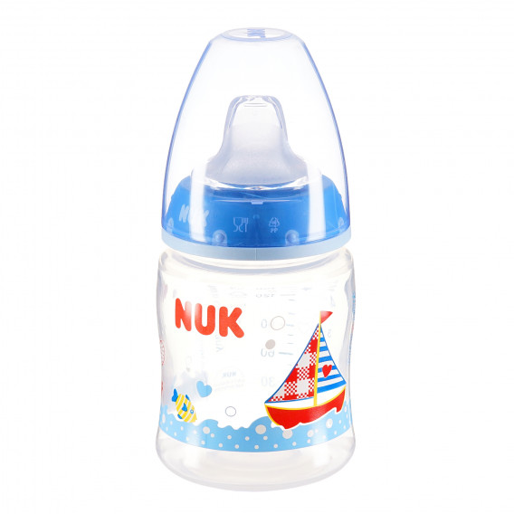 Μπουκάλι με λαβές χυμού, μπλε, με πιπίλα, 6+ μήνες, 150 ml. NUK 176622 2