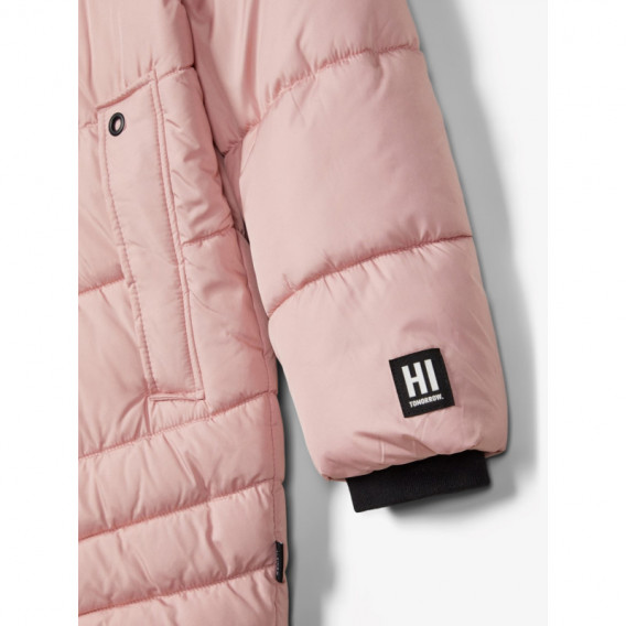 Μακρυμάνικο μπουφάν με κουκούλα για κορίτσια, ροζ Name it 177298 3