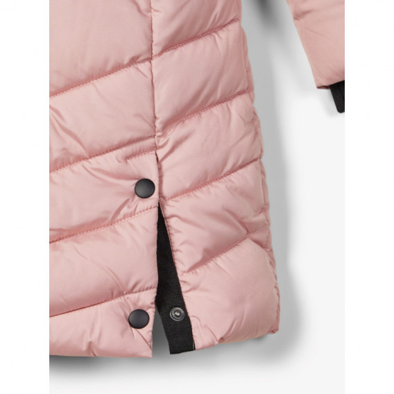 Μακρυμάνικο μπουφάν με κουκούλα για κορίτσια, ροζ Name it 177299 4
