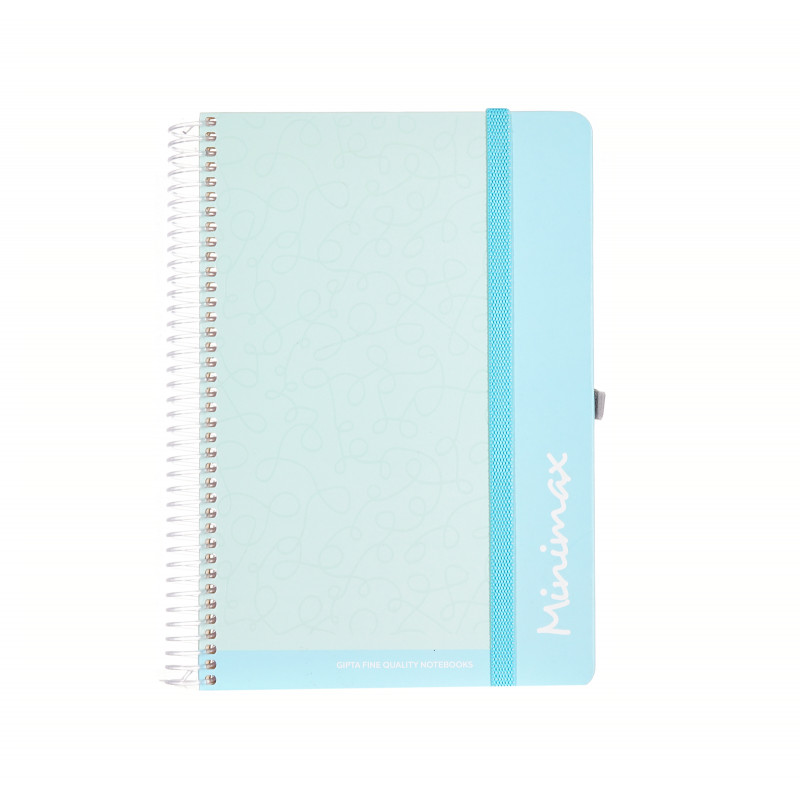 Ημερολόγιο - Σημειωματάριο Minimax με λάστιχο, Α 4, 100 φύλλα, φαρδιές γραμμές, ανοιχτό μπλε  177456