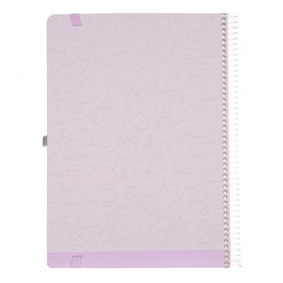 Ημερολόγιο - Σημειωματάριο Minimax με λάστιχο, A4, 100 φύλλα, φαρδιές γραμμές, μωβ Gipta 177590 3