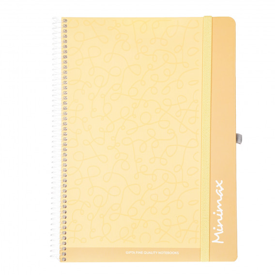 Ημερολόγιο - Σημειωματάριο Minimax με λάστιχο, A4, 100 φύλλα, φαρδιές γραμμές, κίτρινο Gipta 177592 