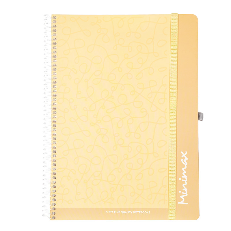 Ημερολόγιο - Σημειωματάριο Minimax με λάστιχο, A4, 100 φύλλα, φαρδιές γραμμές, κίτρινο  177592