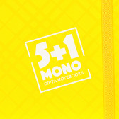 Σημειωματάριο MONO 5 + 1 με λάστιχο, A4, 110 φύλλα, τετραγωνάκια/ριγέ, κίτρινο Gipta 177649 2