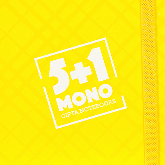 Σημειωματάριο MONO 5 + 1 με λάστιχο, A4, 110 φύλλα, τετραγωνάκια/ριγέ, κίτρινο Gipta 177649 2