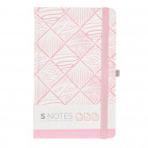Σημειωματάριο S-NOTES με λάστιχο, 13 x 21 cm, 120 φύλλα, ριγέ, ροζ Gipta 177718 