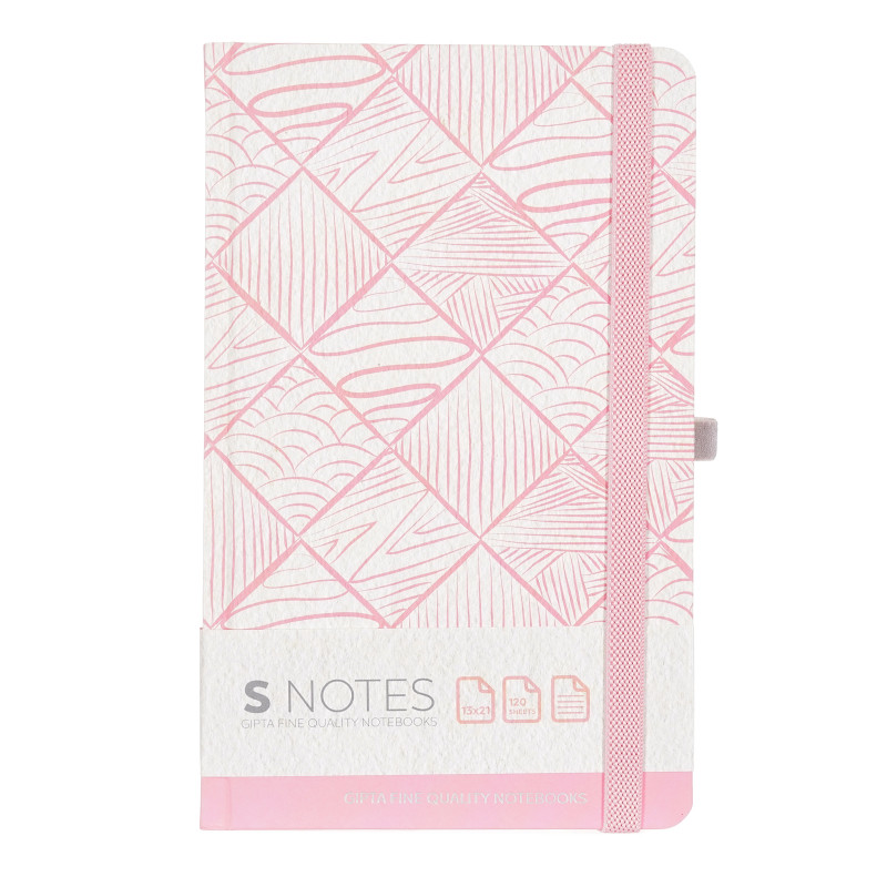 Σημειωματάριο S-NOTES με λάστιχο, 13 x 21 cm, 120 φύλλα, ριγέ, ροζ  177718