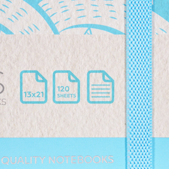 Σημειωματάριο S-NOTES με λάστιχο, 13 x 21 cm, 120 φύλλα, ριγέ, μπλε Gipta 177723 2