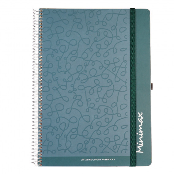 Ημερολόγιο - Σημειωματάριο Minimax με λάστιχο, Α 4, 100 φύλλα, φαρδιές γραμμές, πράσινο Gipta 177862 