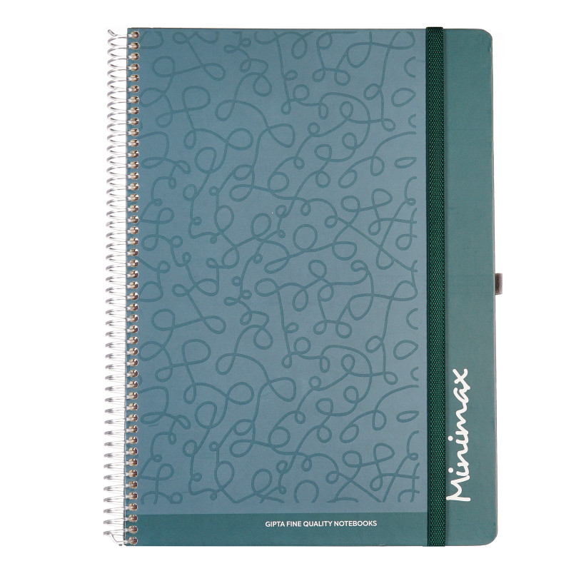 Ημερολόγιο - Σημειωματάριο Minimax με λάστιχο, Α 4, 100 φύλλα, φαρδιές γραμμές, πράσινο  177862