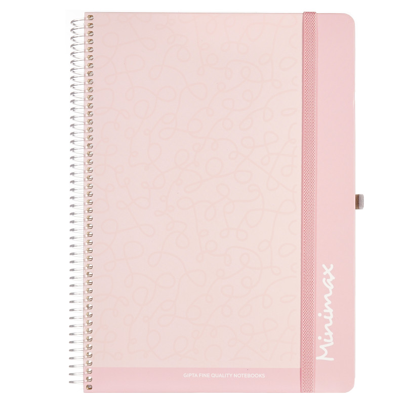 Ημερολόγιο - Σημειωματάριο Minimax με λάστιχο, A4, 100 φύλλα, φαρδιές γραμμές, ροζ  177882