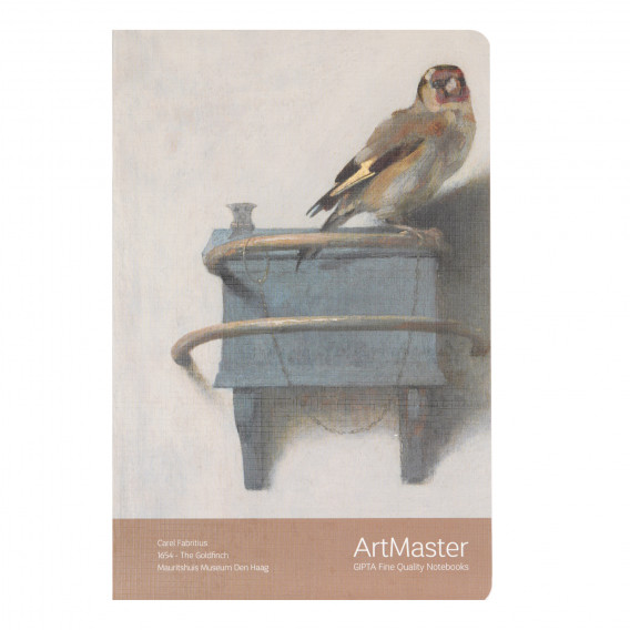 Σημειωματάριο Art Master πουλί, 17 x 24 cm, 60 φύλλα, ριγέ, μπεζ Gipta 177886 