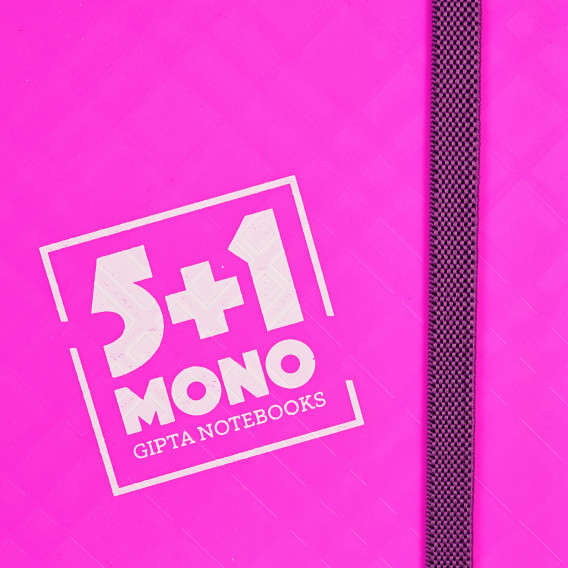 Σημειωματάριο MONO 5 + 1 με λάστιχο, A4, 110 φύλλα, τετραγωνάκια/ριγέ, ροζ Gipta 177892 3