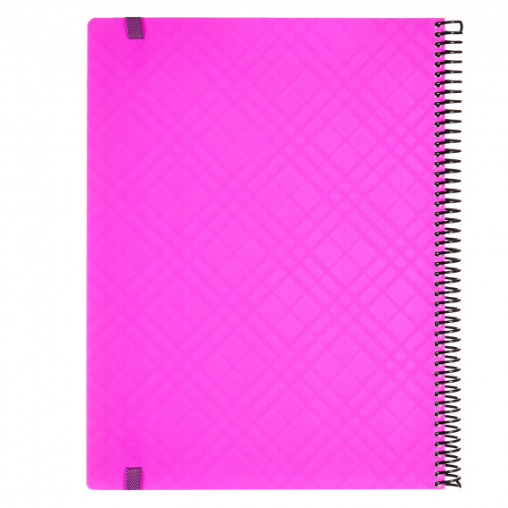 Σημειωματάριο MONO 5 + 1 με λάστιχο, A4, 110 φύλλα, τετραγωνάκια/ριγέ, ροζ Gipta 177893 4
