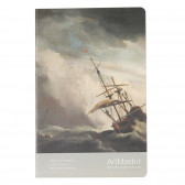 Σημειωματάριο Art Master καράβι, 17 x 24 cm, 60 φύλλα, ριγέ, γκρι Gipta 177907 
