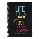 Σημειωματάριο LIFE Honey, 19 x 26 cm, 100 φύλλα, ριγέ, μαύρο Gipta 178045 