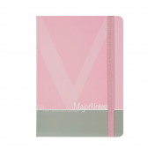 Ημερολόγιο - Σημειωματάριο με λάστιχο, Α 5, 120 φύλλα, ριγέ, ροζ Gipta 178201 