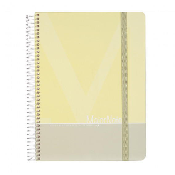 Σημειωματάριο Major Notes με λάστιχο, 19 x 26 cm, 120 φύλλα, ριγέ, κίτρινο Gipta 178229 