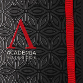Σημειωματάριο Academia με κόκκινο λάστιχο, 19 x 26 cm, 120 φύλλα, ριγέ, μαύρο Gipta 178238 2