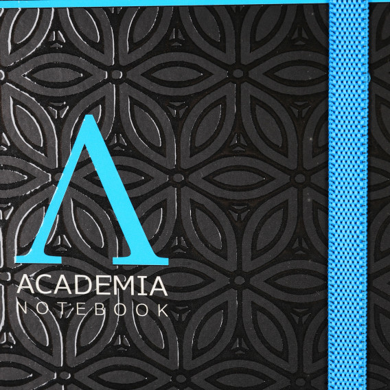 Σημειωματάριο Academia με μπλε λάστιχο, 19 x 26 cm, 120 φύλλα, ριγέ, μαύρο Gipta 178242 2