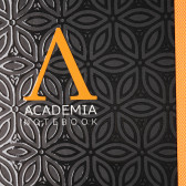 Σημειωματάριο Academia με πορτοκαλί λάστιχο, Α 4, 120 φύλλα, ριγέ, μαύρο Gipta 178250 2