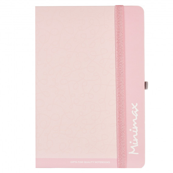 Ημερολόγιο - Σημειωματάριο Minimax με λάστιχο № 9, 19 X 26 cm, 120 φύλλα, φαρδιές γραμμές, ροζ Gipta 178277 