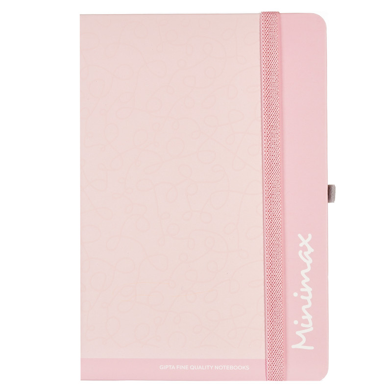 Ημερολόγιο - Σημειωματάριο Minimax με λάστιχο № 9, 19 X 26 cm, 120 φύλλα, φαρδιές γραμμές, ροζ  178277