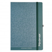 Ημερολόγιο - Σημειωματάριο Minimax με λάστιχο № 10, 19 X 26 cm, 120 φύλλα, φαρδιές γραμμές, πράσινο Gipta 178281 