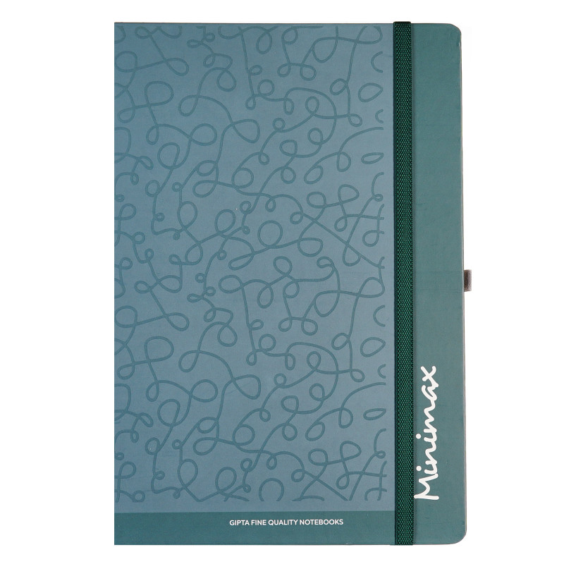 Ημερολόγιο - Σημειωματάριο Minimax με λάστιχο № 10, 19 X 26 cm, 120 φύλλα, φαρδιές γραμμές, πράσινο  178281