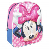 Σακίδιο με τρισδιάστατη στάμπα Minnie Mouse και πούλιες για κορίτσια, ροζ Minnie Mouse 178775 