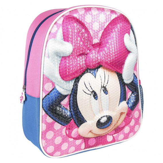 Σακίδιο με τρισδιάστατη στάμπα Minnie Mouse και πούλιες για κορίτσια, ροζ Minnie Mouse 178775 