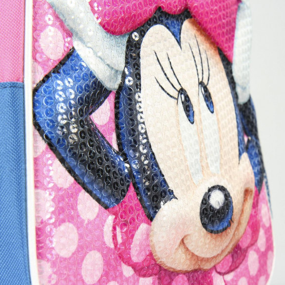 Σακίδιο με τρισδιάστατη στάμπα Minnie Mouse και πούλιες για κορίτσια, ροζ Minnie Mouse 178777 3