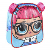 Σχολική τσάντα LOL 3D με πούλιες για κορίτσια, μπλε LOL 178840 