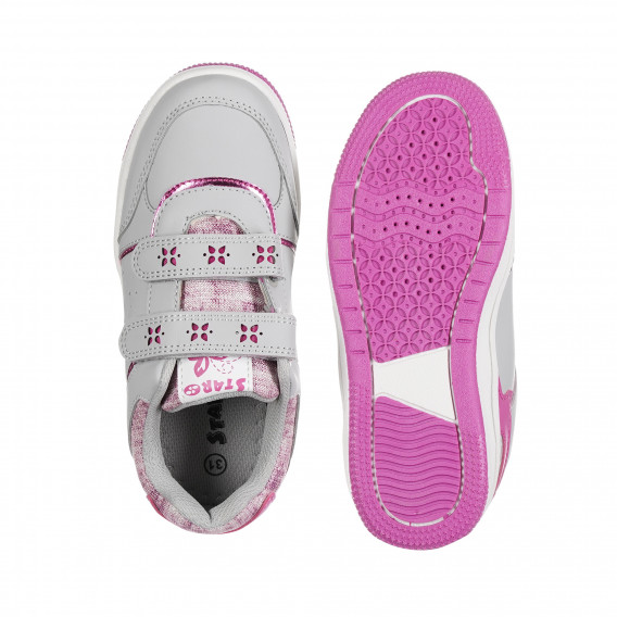 Αθλητικά παπούτσια για κορίτσια, γκρι με ροζ σόλα Star 178962 3