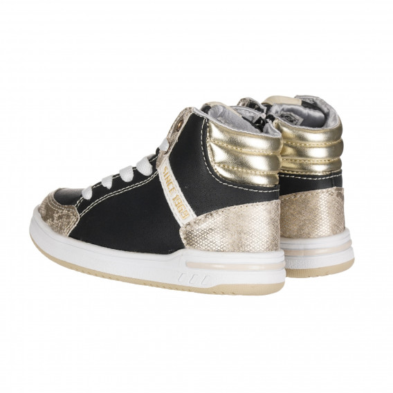 Μαύρα αθλητικά παπούτσια με χρυσές λεπτομέρειες για κορίτσια Star 178964 2
