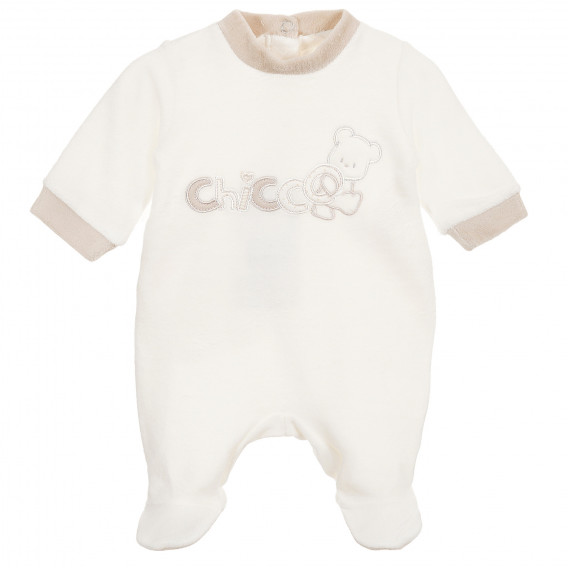 Μακρυμάνικο βελούδινο φορμάκι με απλικέ αρκούδα για μωρό Chicco 179926 