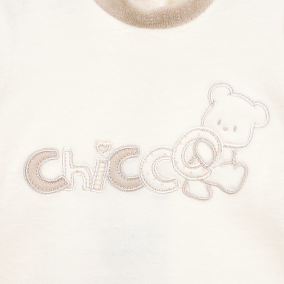 Μακρυμάνικο βελούδινο φορμάκι με απλικέ αρκούδα για μωρό Chicco 179927 6