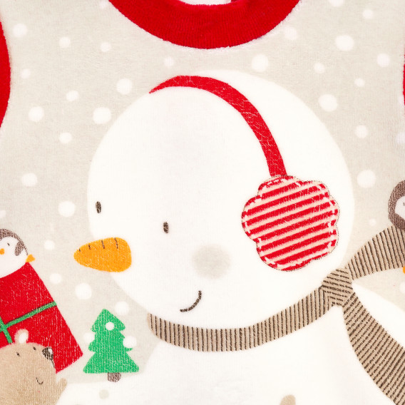Βαμβακερό φορμάκι με μακριά μανίκια και χριστουγεννιάτικο σχέδιο για μωρό Chicco 179957 2