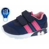 Φωτεινά μπλε αθλητικά παπούτσια με ροζ λεπτομέρειες για κορίτσια Beppi 180196 