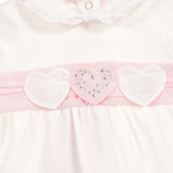 Βρεφική φόρμα με ροζ ρίγες και ραμμένα σχέδια Chicco 180318 6