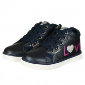 Αθλητικά μαύρα παπούτσια με την επιγραφή LOVE για κορίτσια Beppi 180347 3