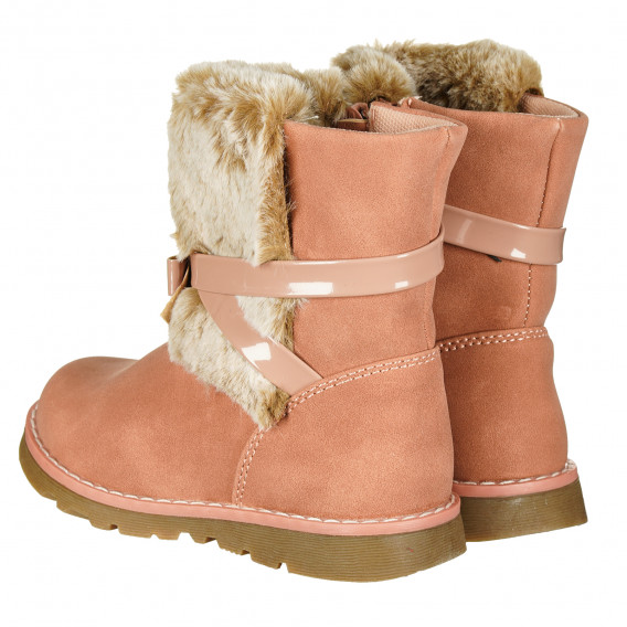 Μπότες με γούνα και κορδέλες για κορίτσια, ροζ Beppi 180354 4