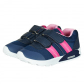 Φωτεινά μπλε αθλητικά παπούτσια με ροζ λεπτομέρειες για κορίτσια Beppi 180356 3
