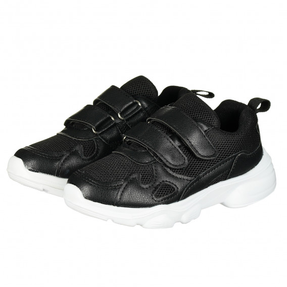 Μαύρα αθλητικά παπούτσια με αυτοκόλλητα λουράκια Star 180372 