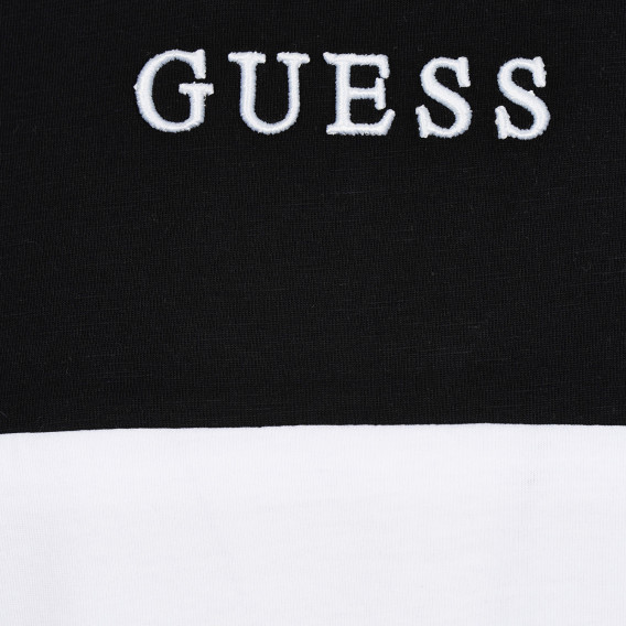 Βαμβακερή μπλούζα σε μαύρο και άσπρο για ένα κορίτσι Guess 180396 2